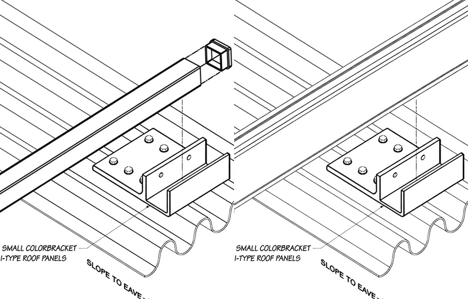 SnoBar and ColorBar 2.67 screw-down ColorBracket for corrugated metal roof panels